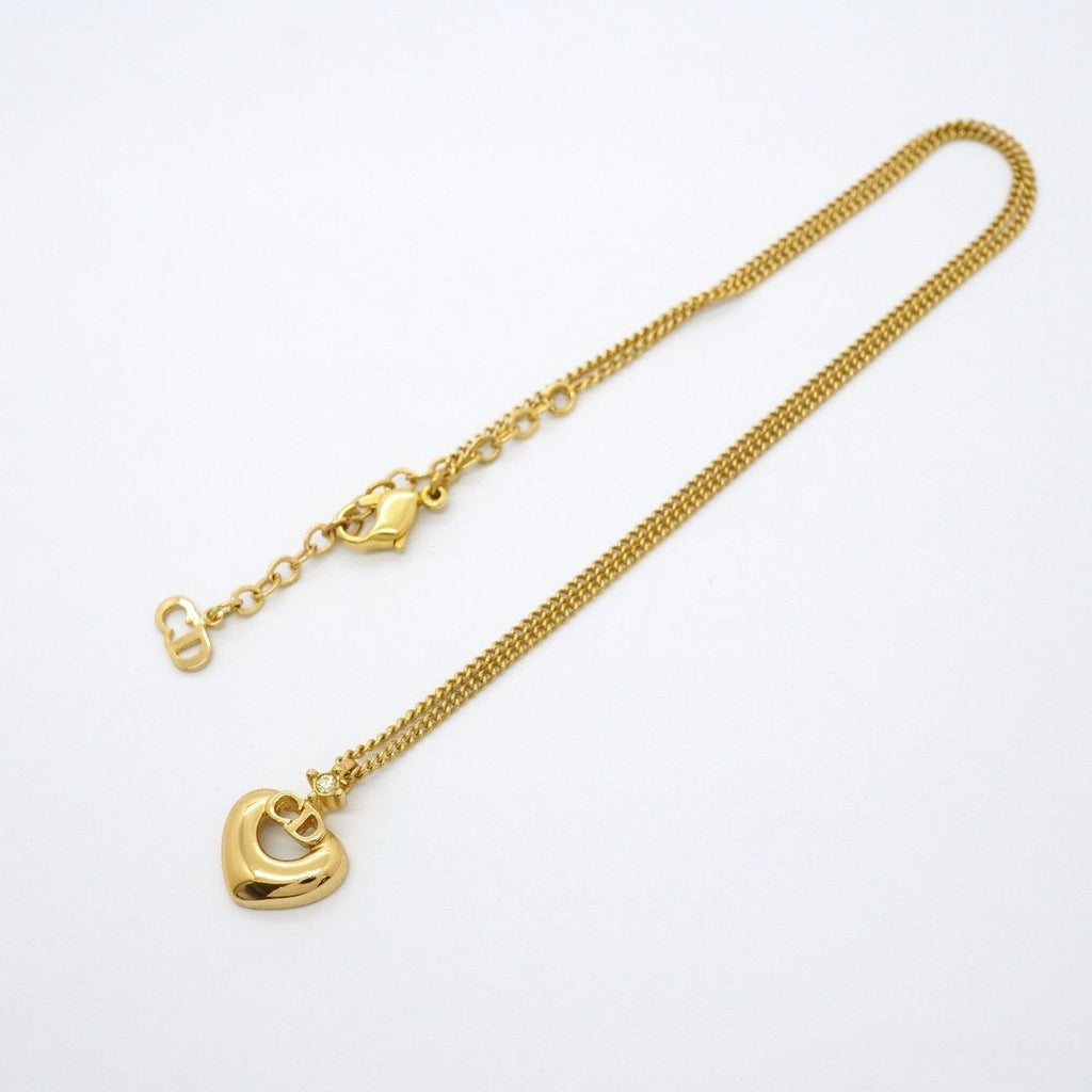 Dior Necklace CD Logo Gold Plated Rhinestone — view 3