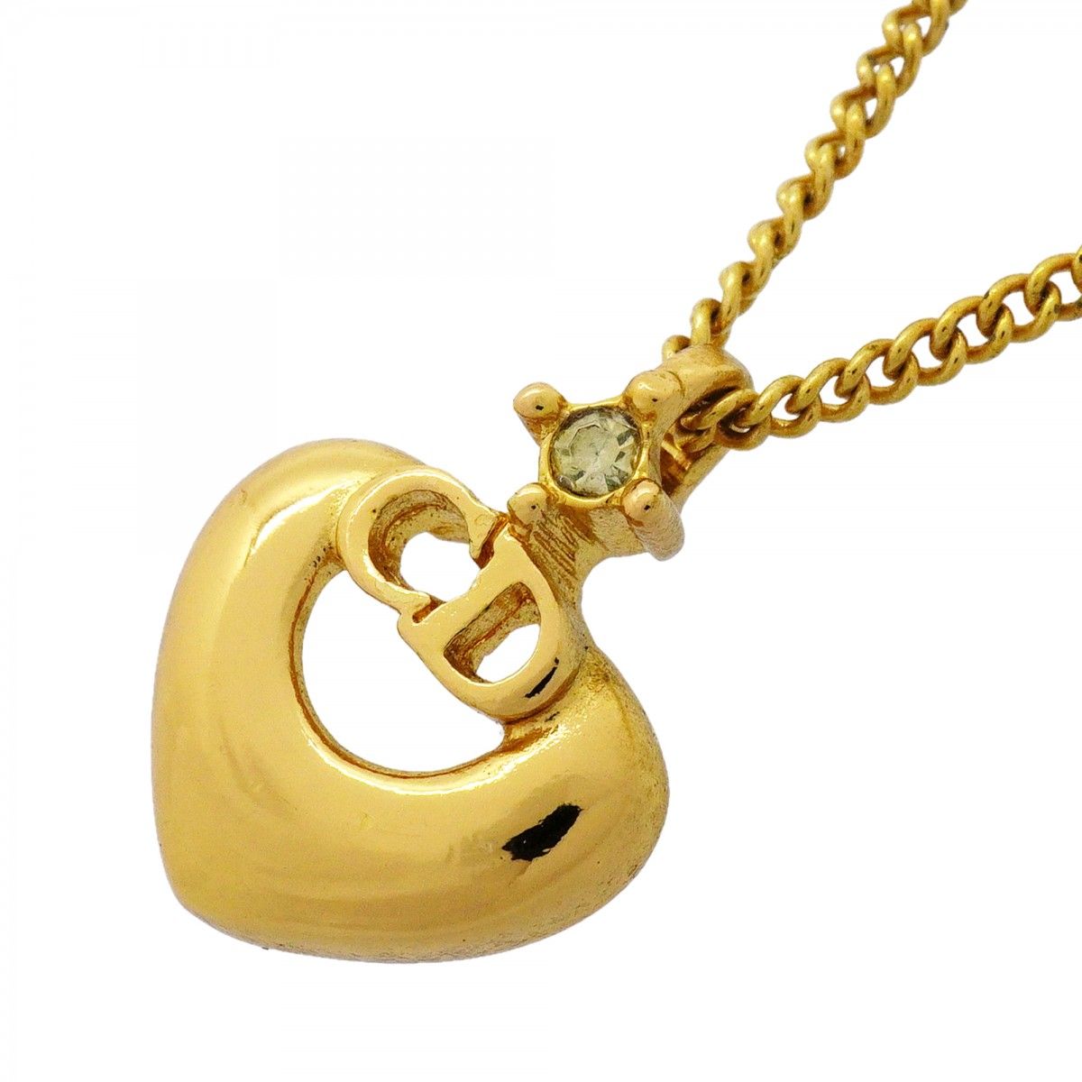 Dior Necklace CD Logo Gold Plated Rhinestone