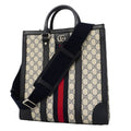 Gucci Tote Ophidia Leather Navy Silver 2-Way