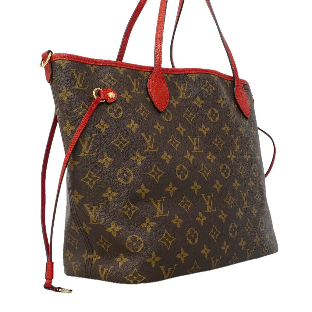 Louis Vuitton Tote Monogram Neverfull Inside Out MM Brown Sari Red 2-Way — view 2