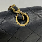 Chanel Shoulder Bag Quilted Lambskin Black Gold — view 8