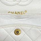 Chanel Shoulder Bag Quilted Lambskin White Gold — view 7