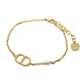 Dior Bracelet CD Logo Gold Plated Faux Pearl Rhinestone