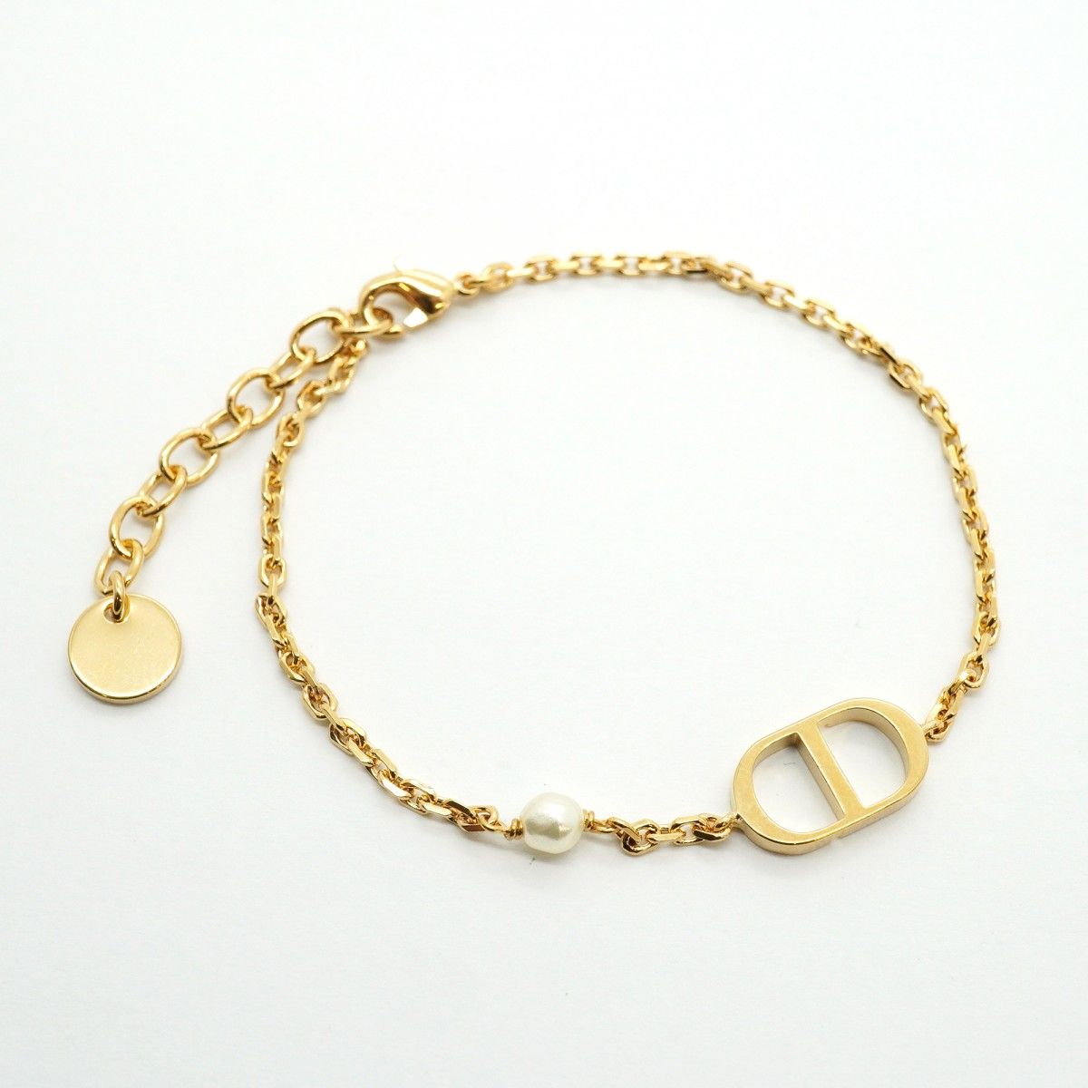 Dior Bracelet CD Logo Gold Plated Faux Pearl Rhinestone — view 2