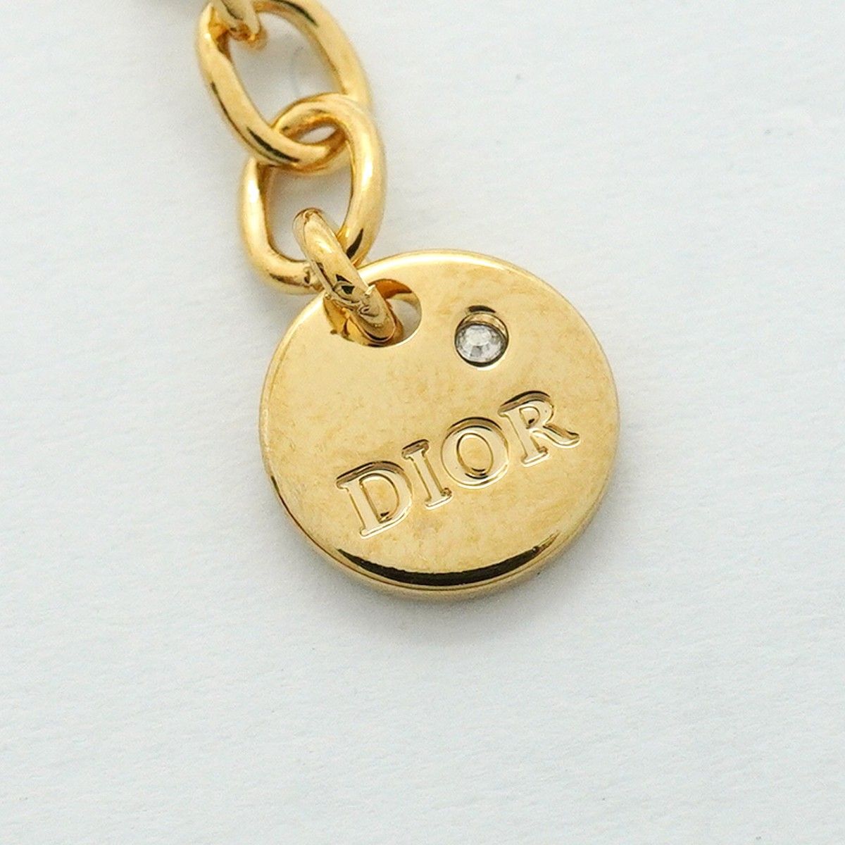 Dior Bracelet CD Logo Gold Plated Faux Pearl Rhinestone — view 5