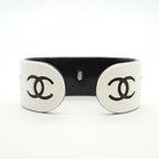 Chanel Bangle CC Logo Plastic White Black Cles Bracelet — view 4