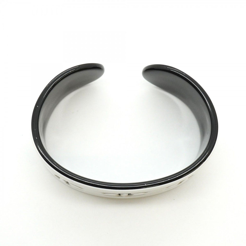Chanel Bangle CC Logo Plastic White Black Cles Bracelet — view 3