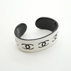 Chanel Bangle CC Logo Plastic White Black Cles Bracelet — view 2