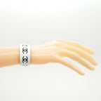Chanel Bangle CC Logo Plastic White Black Cles Bracelet — view 6