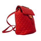 Chanel Backpack Quilted Lambskin Red Gold — view 2