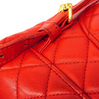 Chanel Backpack Quilted Lambskin Red Gold — view 8