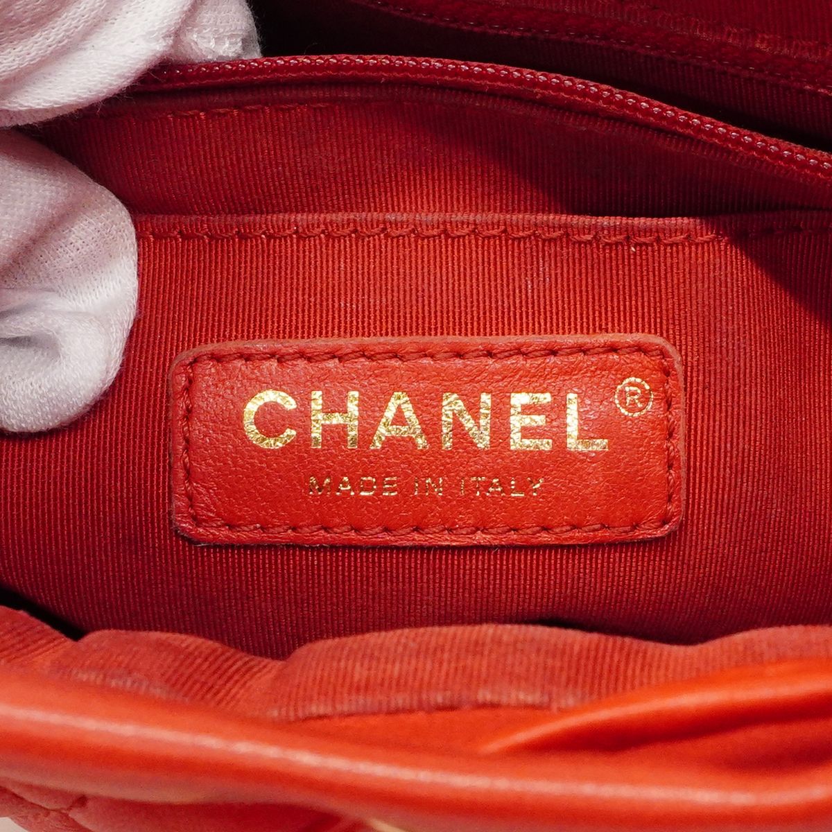 Chanel Backpack Quilted Lambskin Red Gold — view 5