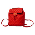 Chanel Backpack Quilted Lambskin Red Gold