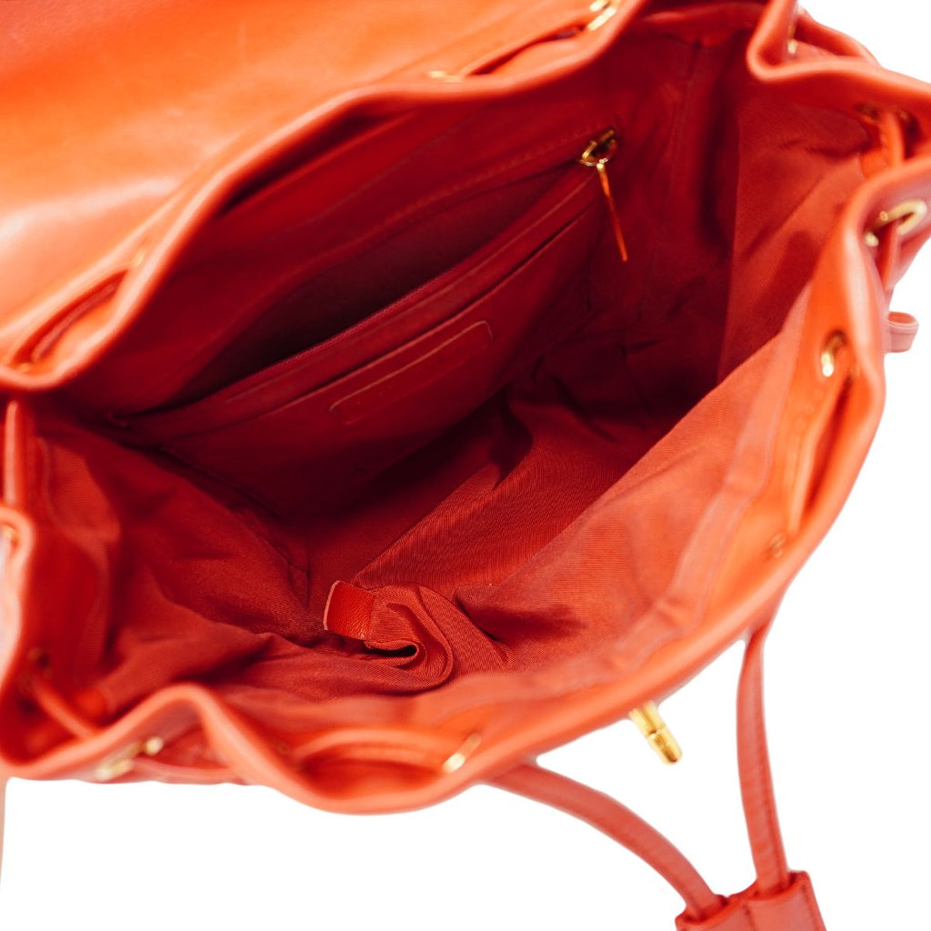 Chanel Backpack Quilted Lambskin Red Gold — view 4