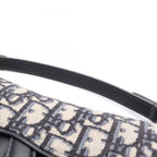 Dior Handbag Saddle Oblique Navy Canvas Leather Bag Mini — view 6