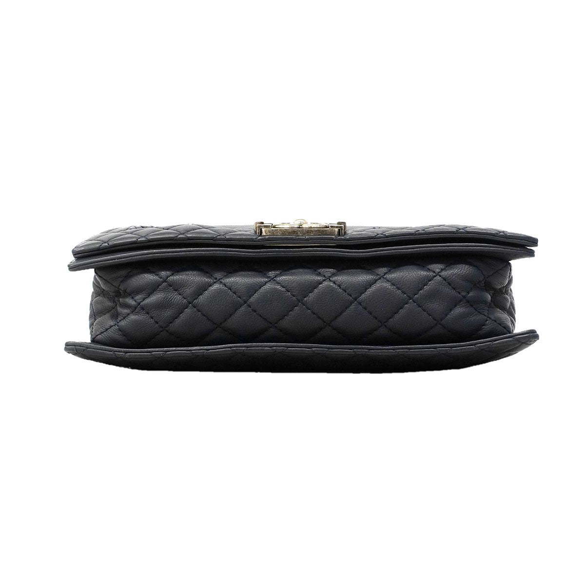Chanel Shoulder Bag Boy Lambskin Navy Silver — view 3