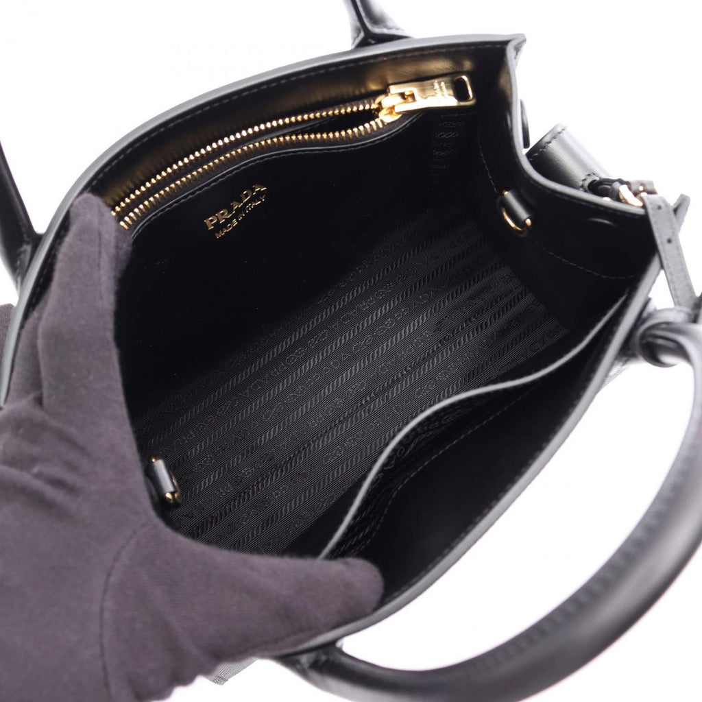 Prada Handbag Saffiano Cuir C Monochrome 2-Way Black Leather — view 3