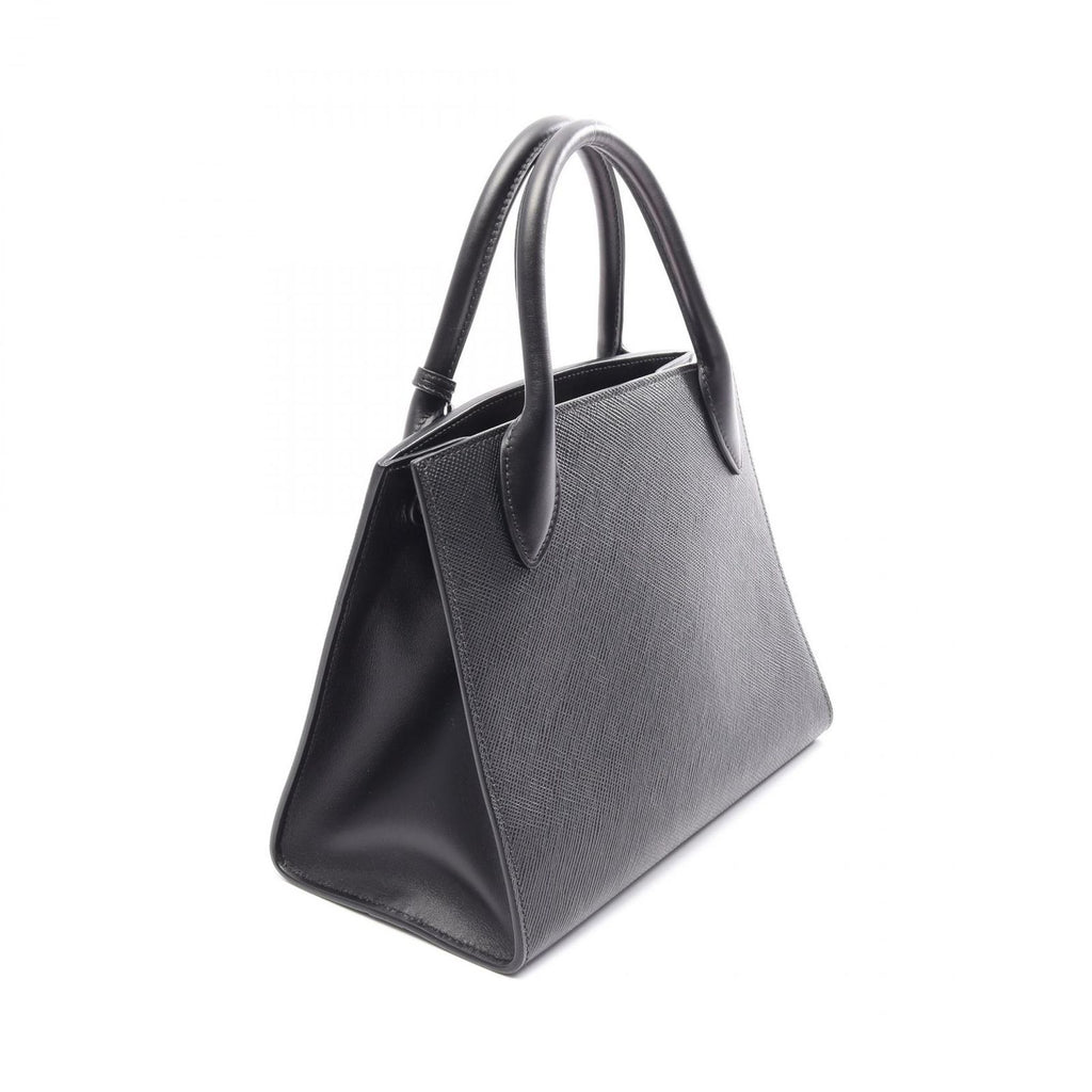 Prada Handbag Saffiano Cuir C Monochrome 2-Way Black Leather — view 2