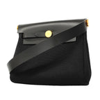 Hermes Shoulder Bag Herbag Zip Mini Toile Officier Black Gold