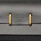 Hermes Shoulder Bag Herbag Zip Mini Toile Officier Black Gold — view 5