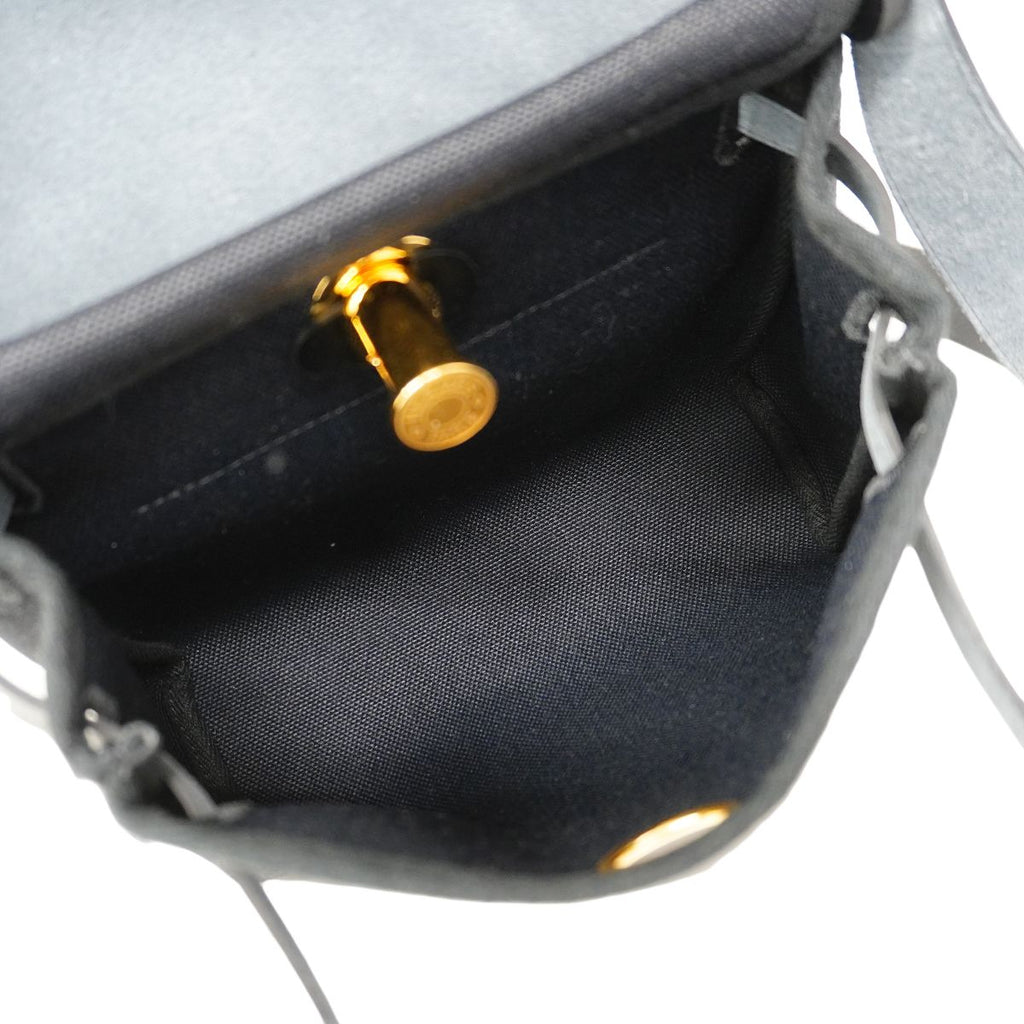 Hermes Shoulder Bag Herbag Zip Mini Toile Officier Black Gold — view 4
