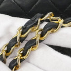 Chanel Shoulder Bag Quilted Lambskin Black Gold — view 9