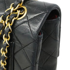 Chanel Shoulder Bag Quilted Lambskin Black Gold — view 7