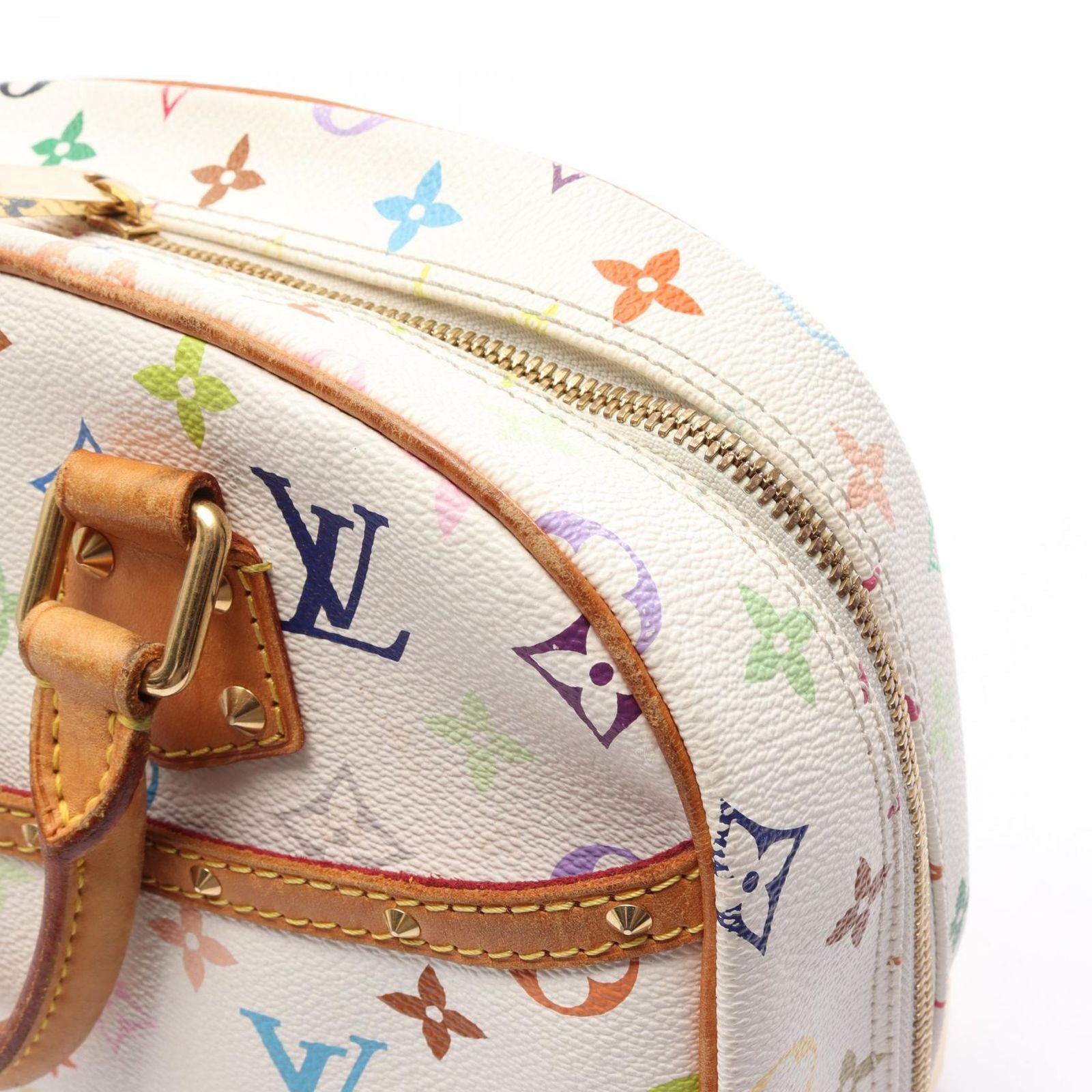 Louis Vuitton Handbag Trouville Blanc Canvas Leather — view 9