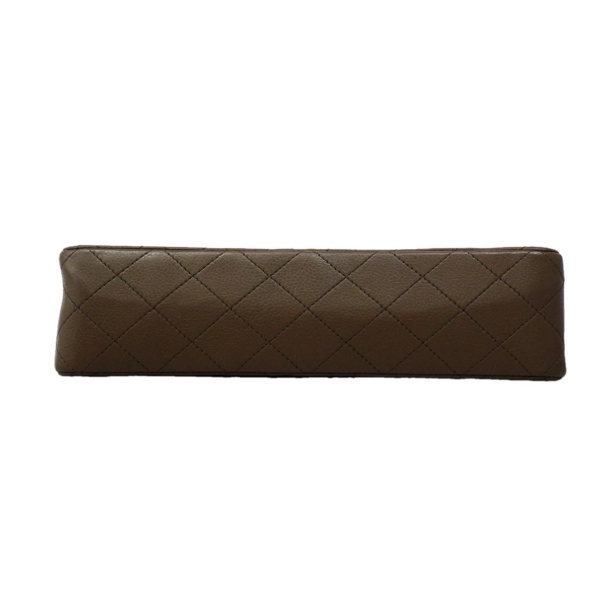 Chanel Shoulder Bag Quilted Caviar Leather Brown Silver — view 3