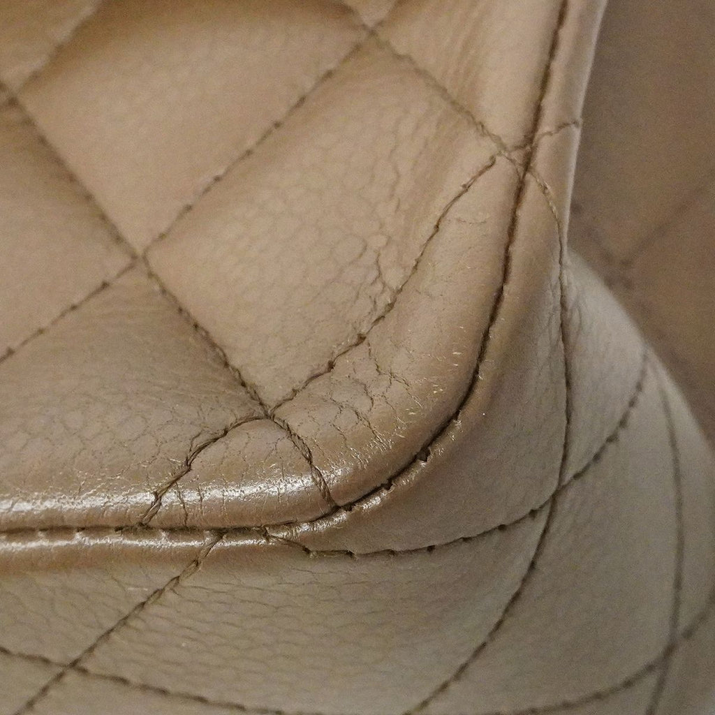 Chanel Shoulder Bag Quilted Caviar Leather Brown Silver — view 6