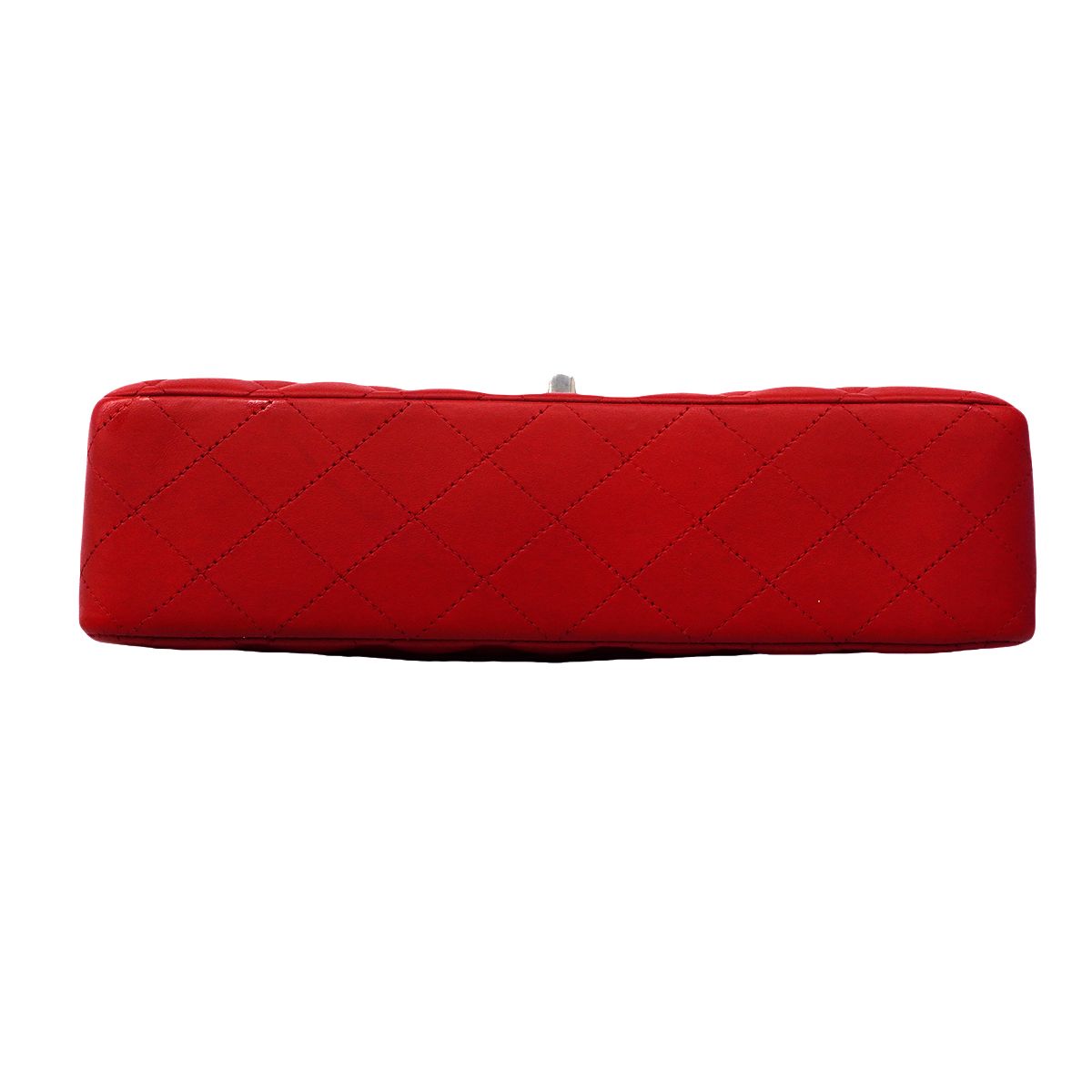 Chanel Shoulder Bag Quilted Lambskin Red Silver — view 3
