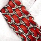 Chanel Shoulder Bag Quilted Lambskin Red Silver — view 8