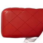 Chanel Shoulder Bag Quilted Lambskin Red Silver — view 7