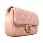 Chanel Shoulder Bag Mini Quilted Lambskin Pink Gold — view 2