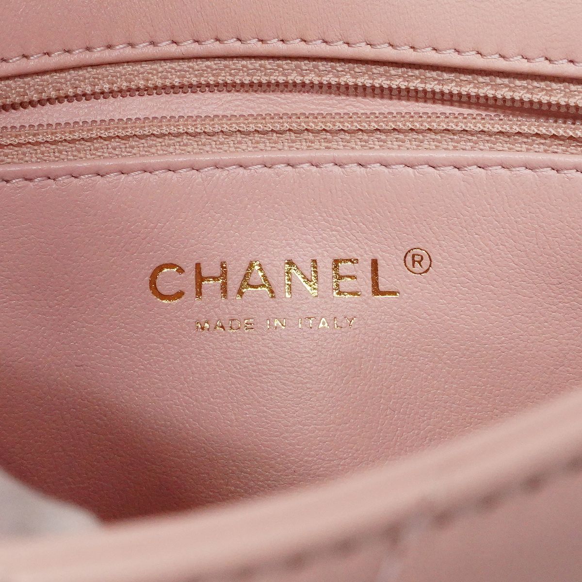 Chanel Shoulder Bag Mini Quilted Lambskin Pink Gold — view 5