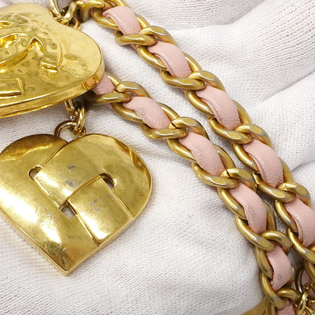 Chanel Shoulder Bag Mini Quilted Lambskin Pink Gold — view 9