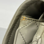 Chanel Shoulder Bag Quilted Patent Leather Gray Silver — view 8