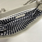 Chanel Shoulder Bag Quilted Patent Leather Gray Silver — view 4