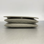 Chanel Shoulder Bag Quilted Patent Leather Gray Silver — view 3