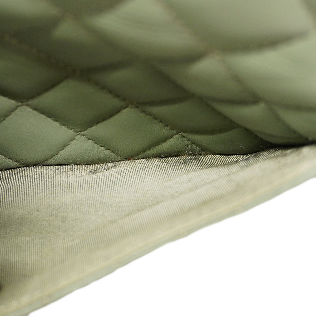 Chanel Shoulder Bag Quilted Lambskin Green Gold — view 9