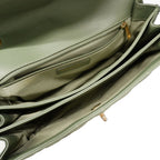 Chanel Shoulder Bag Quilted Lambskin Green Gold — view 4