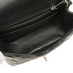 Chanel Shoulder Bag Mini Quilted Patent Leather Black Silver — view 4