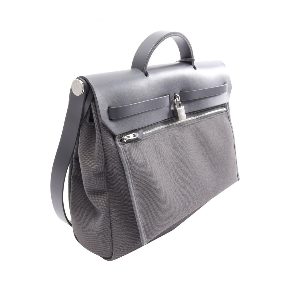 Hermes Handbag Herbag Zip 2-Way Leather Canvas — view 2