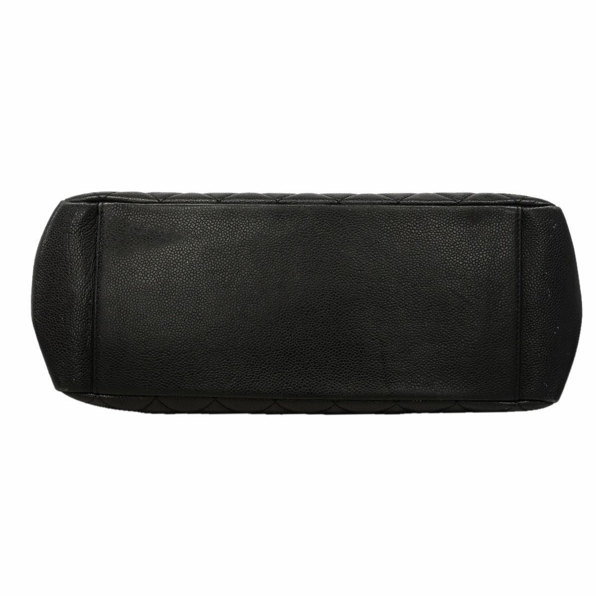 Chanel Chain Tote Quilted Caviar Leather Black Silver — view 3