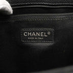 Chanel Chain Tote Quilted Caviar Leather Black Silver — view 5