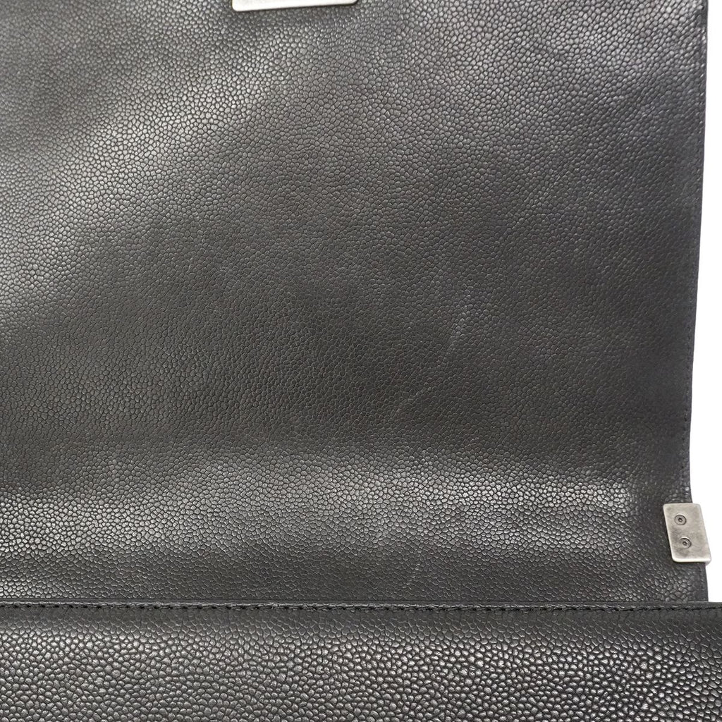 Chanel Shoulder Bag Boy Caviar Leather Black Silver — view 9