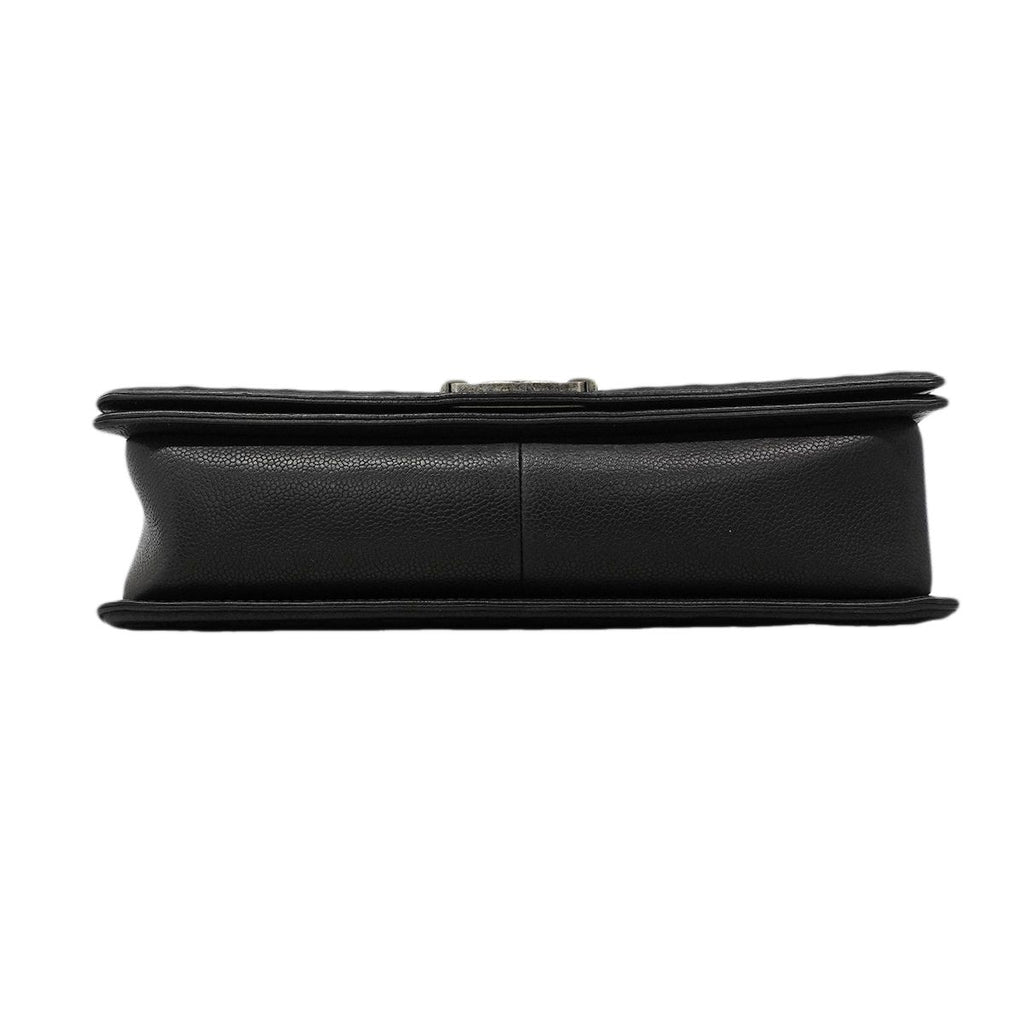 Chanel Shoulder Bag Boy Caviar Leather Black Silver — view 3