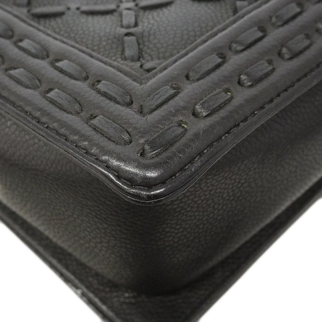 Chanel Shoulder Bag Boy Caviar Leather Black Silver — view 6
