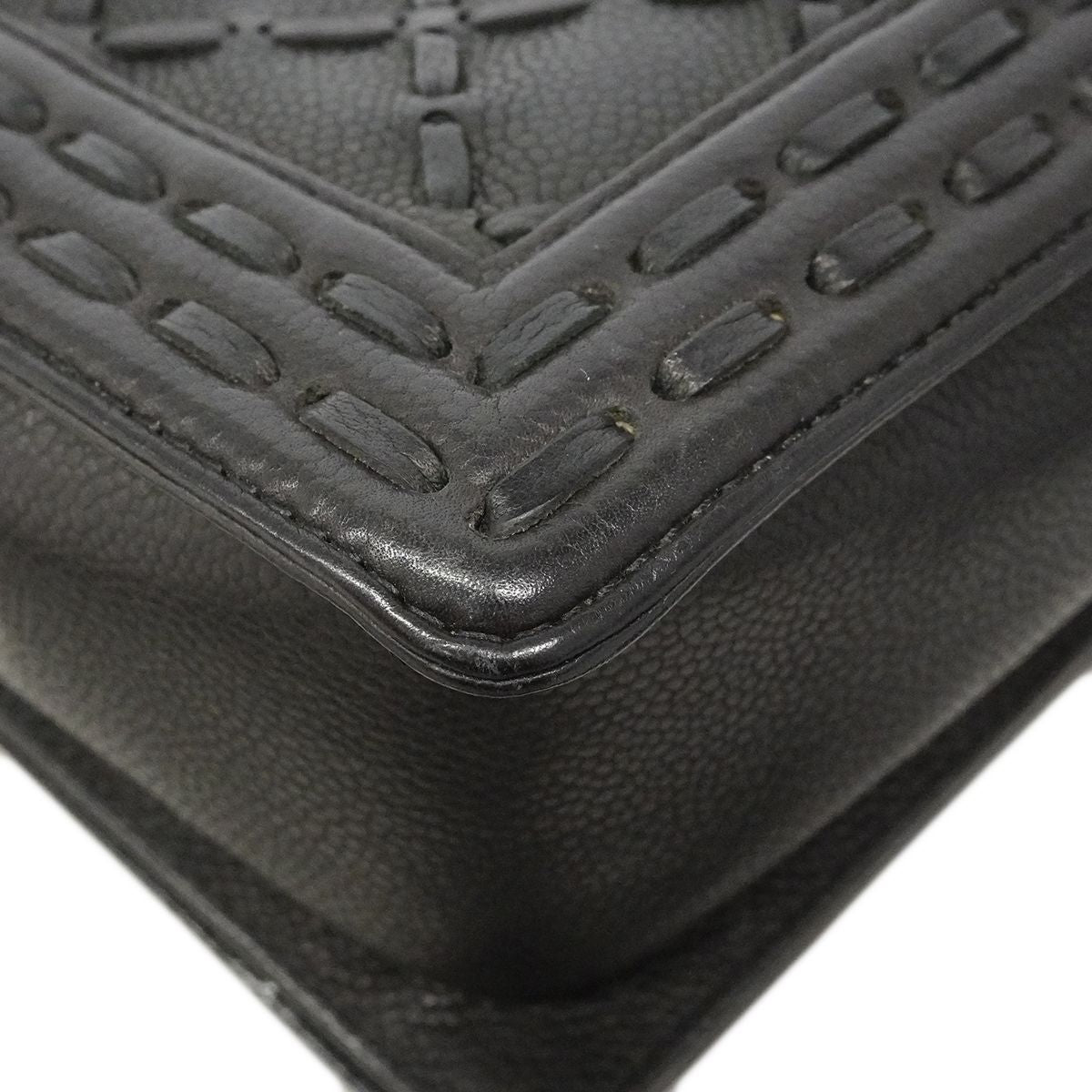 Chanel Shoulder Bag Boy Caviar Leather Black Silver — view 6