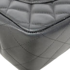 Chanel Shoulder Bag Deca Quilted Lambskin Black Silver — view 6